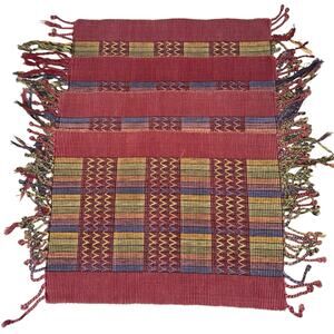 World Market Southwestern Textured Placemats x4 Geometric Aztec Desert Tassels